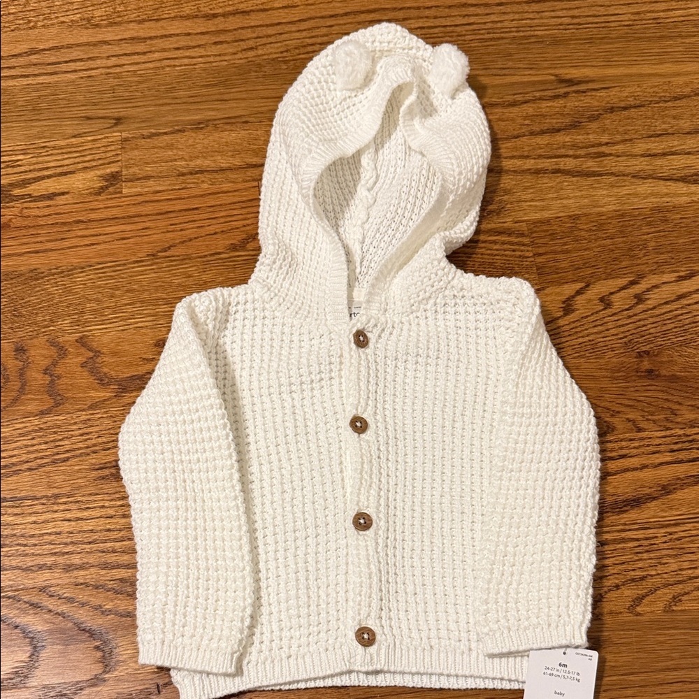 Carter's Cream Knit Hooded Sweater